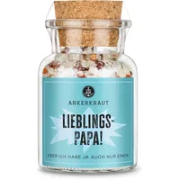 Ankerkraut Lieblingspapa Gewürz, Meersalz mit Chili und Pfeffer zum Würzen deiner Gerichte, Pasta, Kartoffeln & Co mit Aroma kochen, Geschenk zum Vatertag, 150 g im Korkenglas