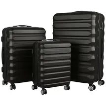 Relaxdays Koffer-Set 3-tlg. schwarz