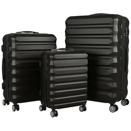 Relaxdays Koffer-Set 3-tlg. schwarz