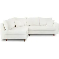 Lisa Design Rune, Ecksofa links, 4-Sitzer, aus Bouclé-Stoff , Weiß - Weiß