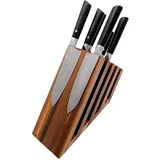 Zayiko Messerblock magnetisch Nussbaum | aus massivem Nussbaumholz | mit starken Magneten & rutschfesten Gummipads | für bis zu 14 Messer | italienisches Design | ohne Messer