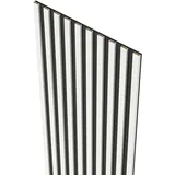 MEBANO. Akustikpaneele Holz 240 x 53 cm, Farbe: Weiß Semi-Matt Wandpaneele, Holzpaneele Wand, Moderne Lamellenwand auf Filz, MDF Wandverkleidung