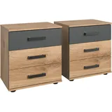 WIMEX Nachttisch »Stockholm, Nachtkommode 52cm breit, Made in Germany«, Industrial Look, 2 Höhen zur Auswahl, einzeln oder im 2er Set