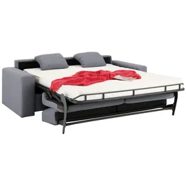 Home Affaire Schlafsofa »Roma Matratzenhöhe 14 cm« Dauerschlaffunktion, mit Unterfederung, Lattenrost, Matratze grau