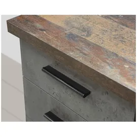 Forte Schreibtisch NETBOB, Optik: Old Wood Vintage - Beton von FORTE - Braun/Dunkelgrau