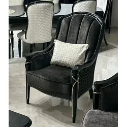Casa Padrino Luxus Barock Sessel Schwarz / Gold - Prunkvolle Barockstil Möbel