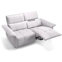 Sofanella 2-Sitzer Leder Adria, Relaxsofa, Designsofa, Designer Couch, Italienisches Sofa, 2er Sofa weiß