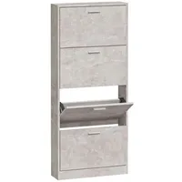 VidaXL Schuhschrank Betongrau 59x17x150 cm Holzwerkstoff
