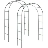 Tectake tectake® Rosenbogen, Grün, Metall, Formgebogen, 40x240x140 cm