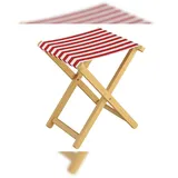 Erst-Holz Klappstuhl Anglerstuhl Baumwolle rot/weiß 2er Set