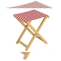 Erst-Holz Klappstuhl Anglerstuhl Baumwolle rot/weiß 2er Set