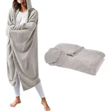 Gadget Et Bazar - Kuscheldecke Mit Ärmeln Und Kapuze Essential, One Size, 115 X 165 Cm