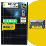 2x 500W Bifaziale Module mit Solarspeicher 1,6kWh Anker SOLIX Solarbank E1600 Speicher für Balkonkraftwerk