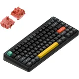 nuphy Halo75 V2 Mechanische Gaming-Tastatur 75% kabellos Hot-Swap-Fähige 83 Tasten RGB-Tastatur mit Hintergrundbeleuchtung, unterstützt Bluetooth/2.4GHz/USB-C (Black, Raspberry 46gf)