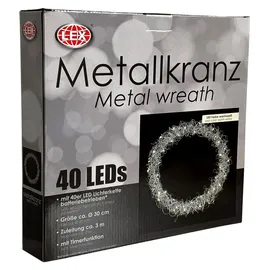 Mojawo LED Hängekranz / Türkranz LED Kranz Tischkranz Ø30cm warmweiß