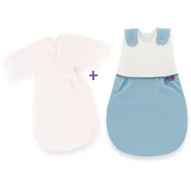 Träumeland Babyschlafsack 3 tlg Set LIEMBICH, Design Punkte (3 tlg) blau 56/62 | 87 cm