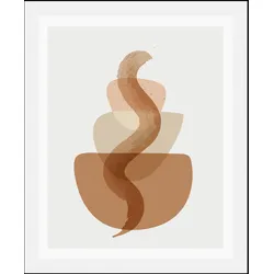 queence Bild »Aquarell Kaffee«, Lebensmittel-Kaffee-Kaffee Bilder-Bar & Lounges-Essen-Kunst, (1 St.), HD Premium Poster-Druck inkl. Holzrahmen queence schwarz