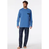 SCHIESSER Pyjama »"Comfort Nightwear"«, (2 tlg.), mit V-Ausschnitt und aufgesetzter Brusttasche Schiesser 899-atlantikblau 98 (LS/4)