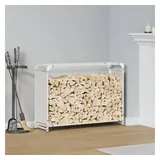 vidaXL Kaminholzregal Kaltgewalzter Stahl 90 x 28 x 65 cm Weiß