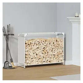 vidaXL Kaminholzregal Kaltgewalzter Stahl 90 x 28 x 65 cm Weiß