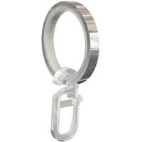 Flairdeco Gardinenringe / Ringe mit Gleiteinlage / Faltenhaken, Metall, Chrom, 33/24 mm, 20 Stück