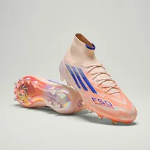 adidas F50 Sparkfusion Elite Mittelhoch Fußballschuhe für feste Böden/Kunstrasen - Bliss Orange / Lucid Blue / Beam Orange - 39 1/3