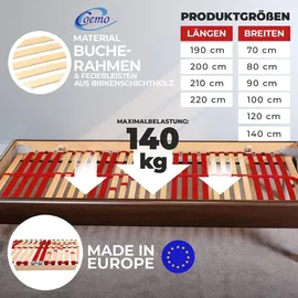 Coemo RUBY 7-Zonen verstellbar 100 x 200 cm