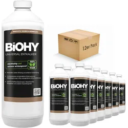 BiOHY Universal Entkalker (12x1l Flasche) | Konzentrat für 20 Entkalkungsvorgänge pro Flasche | Kompatibel mit allen Kaffeevollautomaten