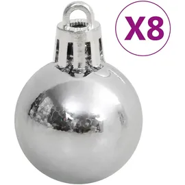 vidaXL 111-tlg. Weihnachtskugel-Set Weiß und Grau Polystyrol