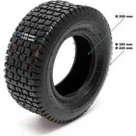 Wiltec 2x Reifenmantel 2x Schlauch Aufsitzmäher/Rasentraktor 16x6.50-8 4PR Gerades Ventil