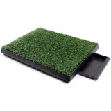 fudajo Hundetoilette mit Auffangschale 63x51 cm Schwarz/Grün