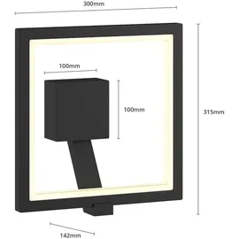 LUCANDE LED-Außenwandlampe Square graphitgrau