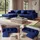 Mendler Ecksofa HWC-J54, Couch Sofa 3-Sitzer L-Form Liegefläche links/rechts 295cm Samt blau