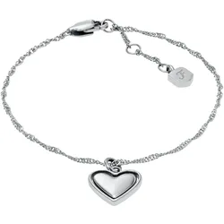 Armband FOSSIL "Schmuck Geschenk Edelstahl JEWELRY Herz, JF04837040", silber (edelstahlfarben), Armbänder, Damen, Edelstahl