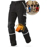 tmg international Arbeitshose Arbeitshose Bundhose Cargohose Style Arbeitshose Herren mit Kniepolstertaschen in Übergrößen erhältlich schwarz 58