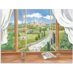 Wandbild ARTLAND "Fenster zur Toskana", grün (farbe bild(er): grün), B:80cm H:60cm, Bilder, als Alubild, Outdoorbild, Leinwandbild in verschied. Größen