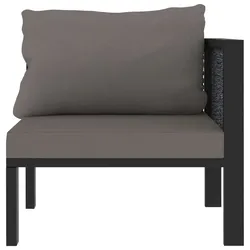 vidaXL Sofa-Eckelement mit Linker Armlehne Poly Rattan Anthrazit