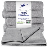 Moon 5er Pack Microfaser, Friseur, Handtücher, Salonhandtücher, ca. 70x130 cm von Floringo mit saugstarker Oberfläche (grau)