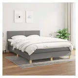 vidaXL Boxspringbett mit Matratze Dunkelgrau 140x200 cm Stoff