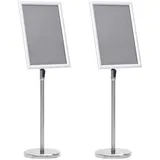 vidaXL Plakatständer 2 pcs Silber 32,7 x 108 cm Aluminium