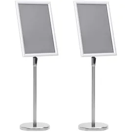 vidaXL Plakatständer 2 pcs Silber 32,7 x 108 cm Aluminium