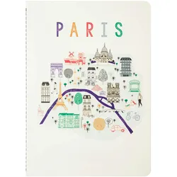 Jacques Herbin 5x A5-Notizbuch # Paris-Poster- Mehrfarbig 94029T