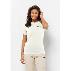 T-Shirt JACK WOLFSKIN "ESSENTIAL T W", Damen, Gr. S (36), weiß, 1. OBERSTOFF 100% BAUMWOLLE 2. OBERSTOFF 100% BAUMWOLLE, Shirts
