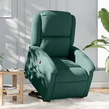 vidaXL Relaxsessel mit Aufstehhilfe Samt 55,4 x 82 x 74 cm Dunkelgrün
