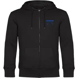 multifanshop Kapuzen Sweatshirt Jacke - Duisburg - Herzschlag - Druck blau - Sweat