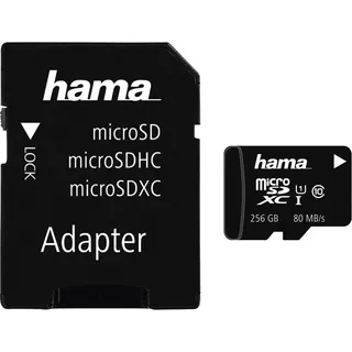 Hama microSDXC 256GB Class 10 UHS-I + SD-Adpater