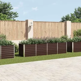 vidaXL Garten-Hochbeet verzinkter Stahl rechteckig 320 x 80 x 77 cm Braun