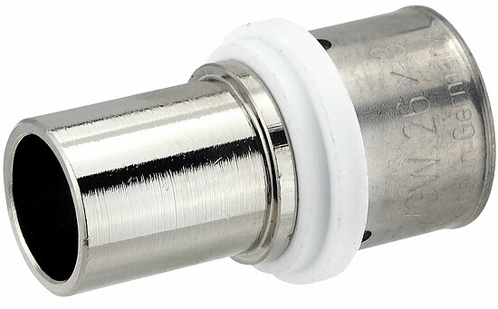Pressfitting-Übergang 26 x 3,0 mm MV-Rohr auf 22 mm Kupferrohr - Pressanschluss vernickelt