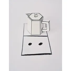 Serax Kaffee-/Teekanne Weiß-Schwarz Carte Blanche