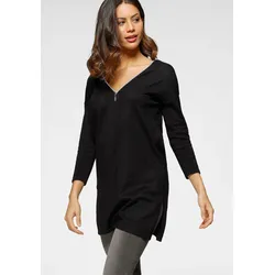 LAURA SCOTT Longpullover Feinstrick Schwarz